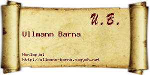 Ullmann Barna névjegykártya